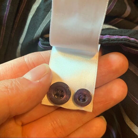 3 for $30! Claiborne purple stripped button down shirt - Picture 6 of 11